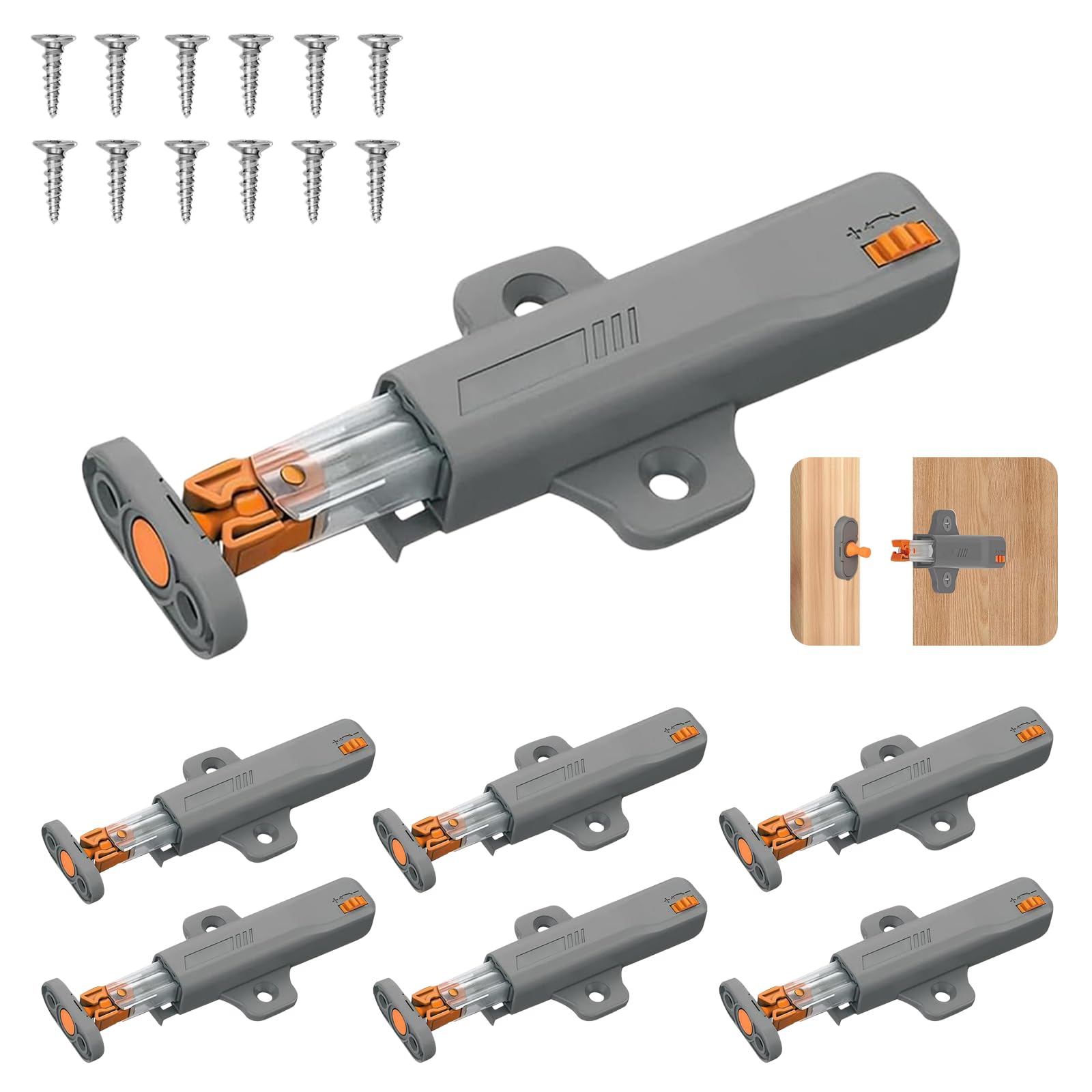 6 Stück Schranktüröffner Push to Open, Drucköffner Schrank Heavy Duty Push Open Türöffner 30N Schranktür Drucktüröffner für Groß Schränke Küche Freigabe Schnapper