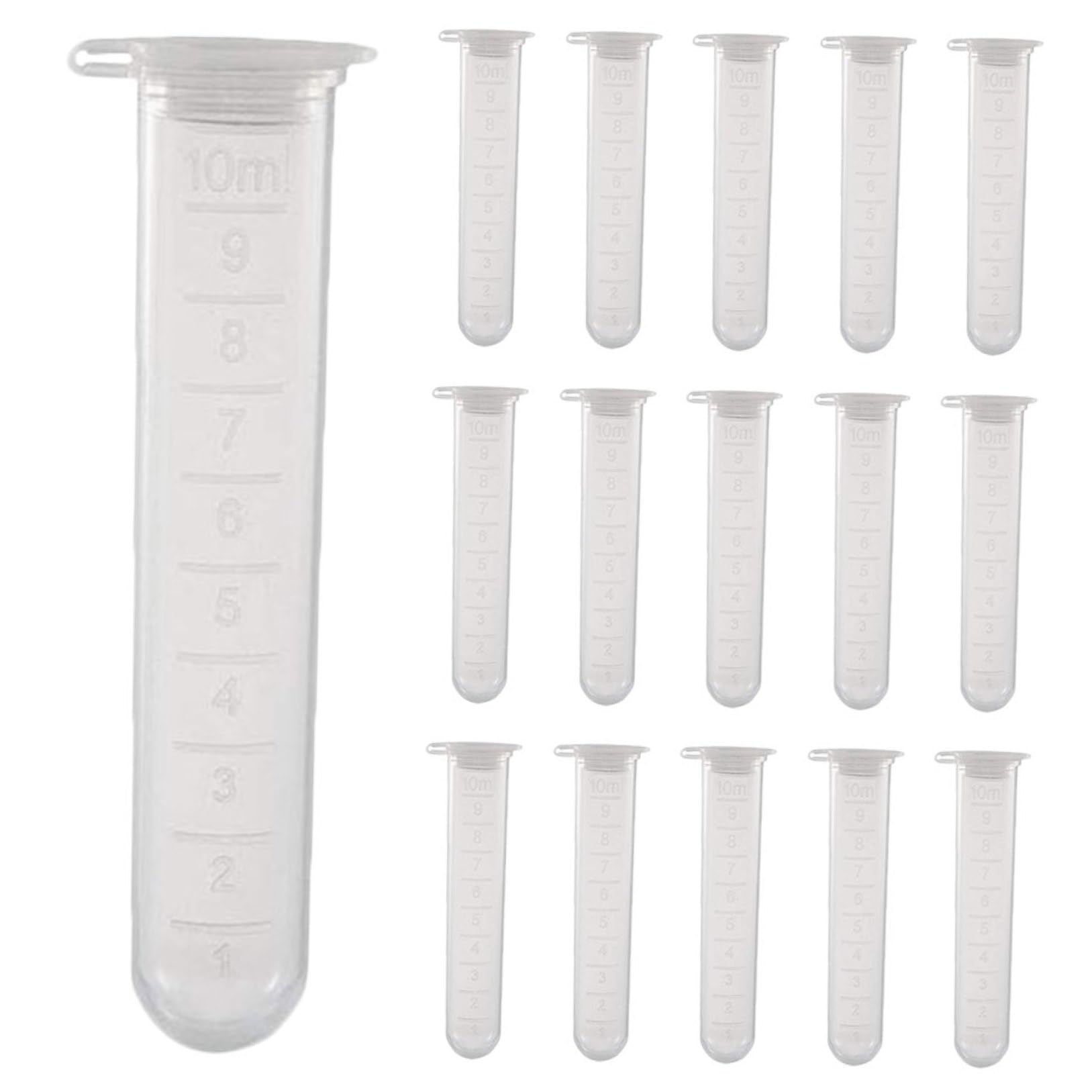 200 Pezzi Tubo Centrifugo in Plastica Pp da 10 Ml Tappo a Sigillo e Scala Graduata, Provette Trasparenti Fondo Tondo per Biologia Molecolare e Uso Artigianale