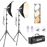 UBeesize Softbox Photography Lighting Kit, 20'' x 20'' Professional Softbox Lighting Kit with 85W 3000-7500K LED Bulbs, Studio Lights for Photography/Video Recording/Portraits Shooting/Live Streaming
