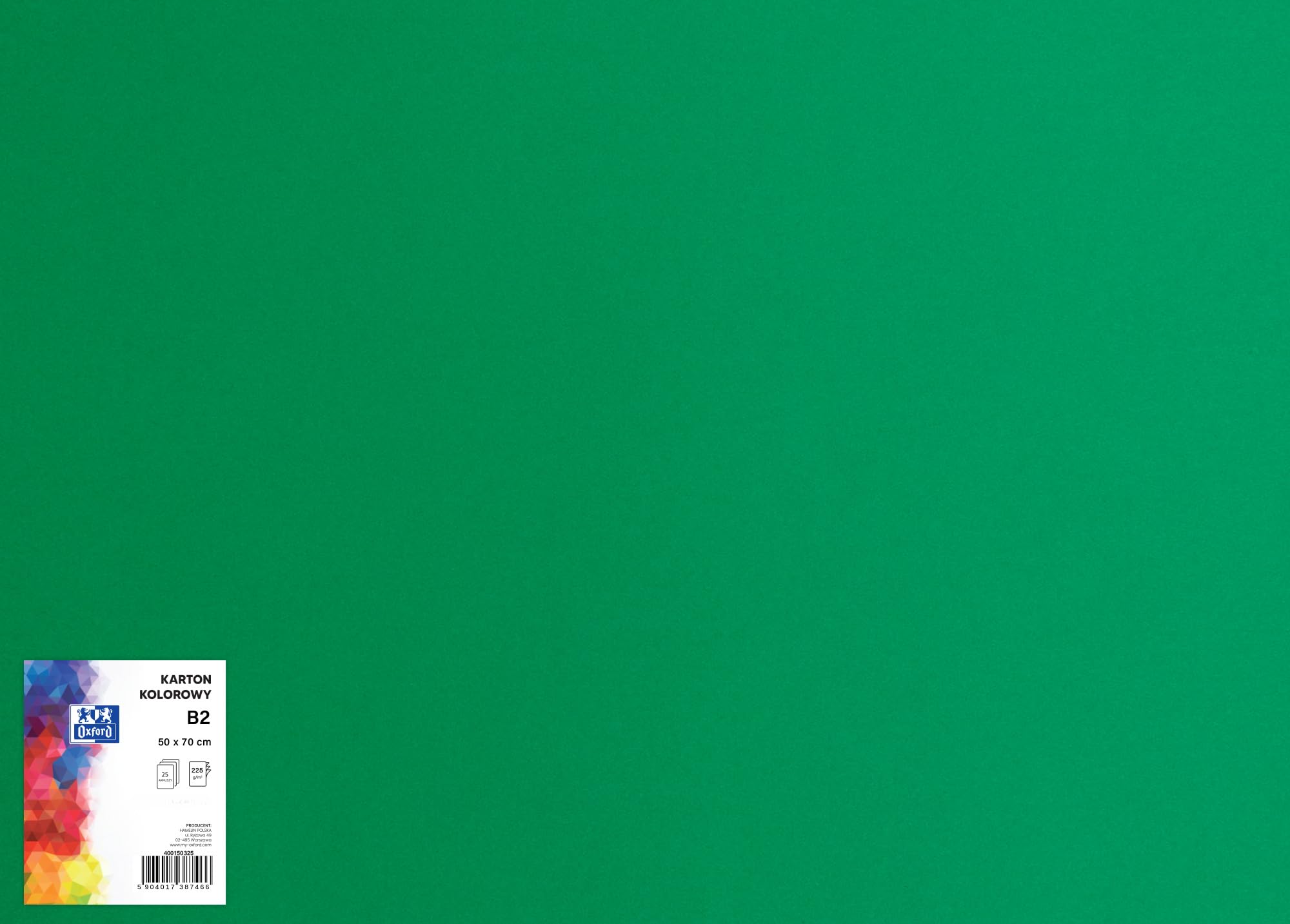 Papier de couleur 225g/m² OXFORD lot de 25 feuilles de carton à dessin vert foncé