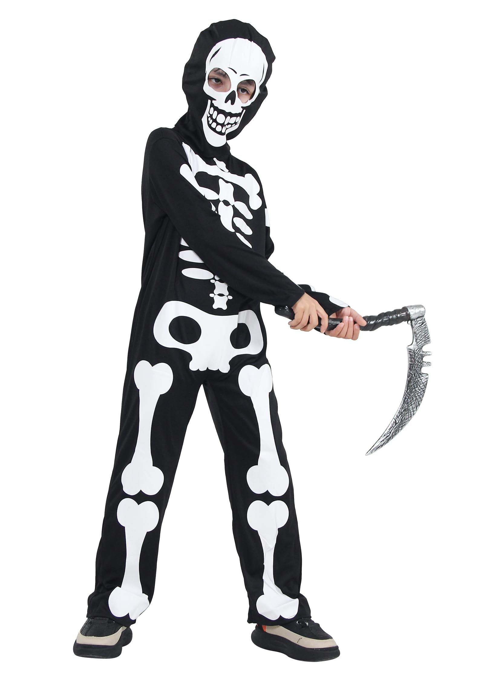 セット ドクロ　髑髏　エプロン　アームウォーマー　カチューシャ　ハロウィン　仮装 セット ドクロ 髑髏 エプロン アームウォーマー カチューシャ