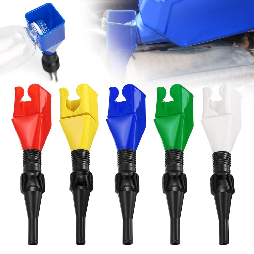 SENOY Universal Household Folding Buckle Funnel, Retractable Auto Fuel Snap Funnel, Flexible Draining Tool, Wide Mouth, 5 Ounces, Plastic