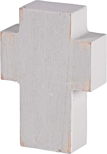 Miniatura 8 de Dicksons Footprints Classic White - Cruz de mesa de madera envejecida de 2.75 x 4 pulgadas, color blanco