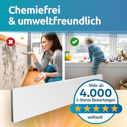 Schimmel Dry – Schimmelentferner Wand & Schimmelentferner Bad -ohne Chemie für immer Schimmelfrei – Die Alternative zum Schimmelspray und zur Schimmelfarbe innen Weiß – Anti Schimmel jeden Raum - 2