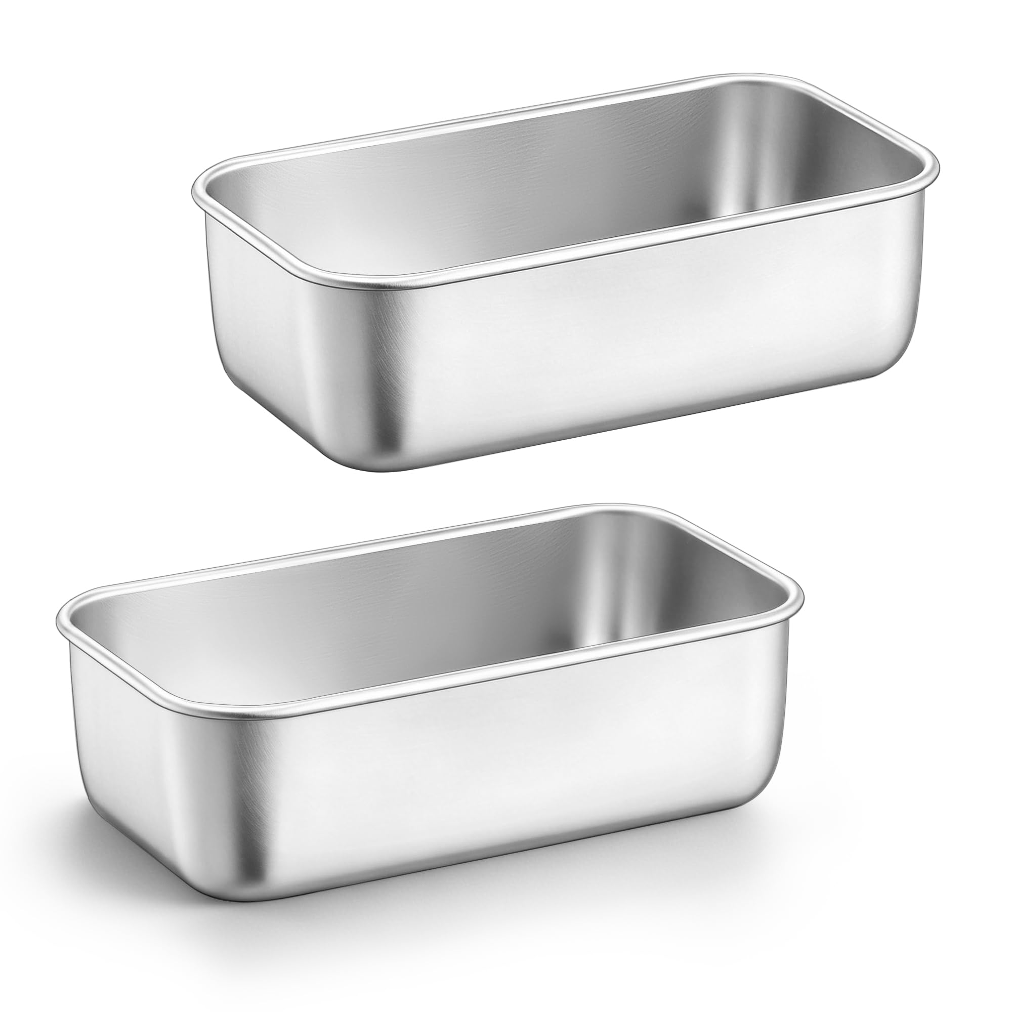Herogo 1lb Mini Stainless Steel Loaf Tin Set of 2-16 x 9.2 x 5cm