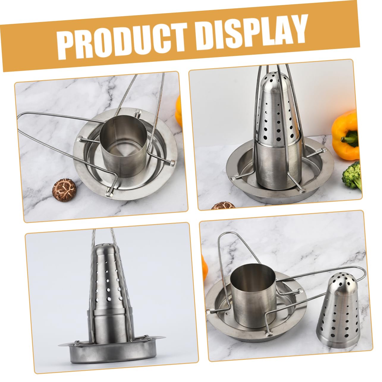 BESPORTBLE Supporto per Pollo in Acciaio Inox, Griglia Leggera e Compatta per Barbecue all’Aperto, Resistente e Facile da Pulire