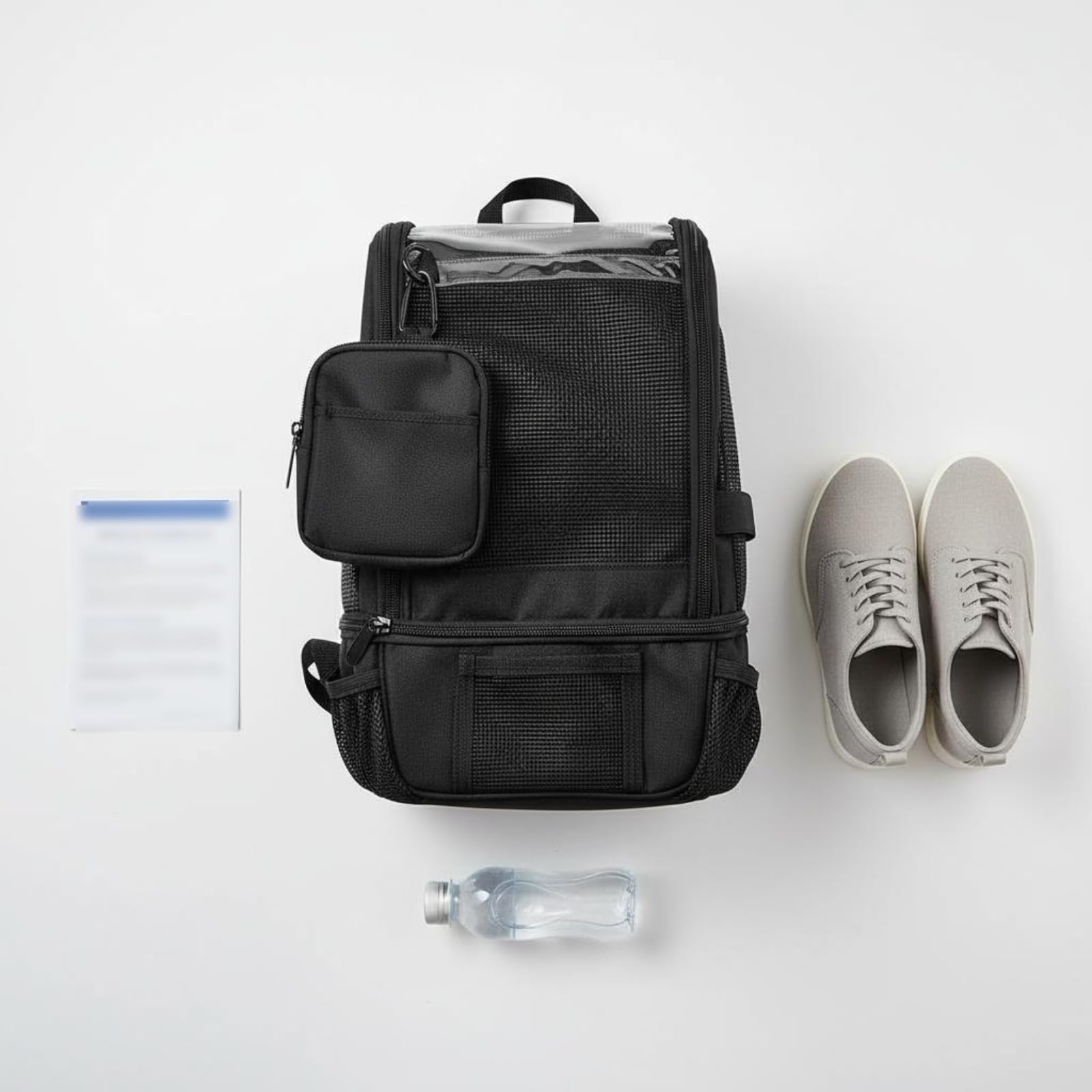 Mochila Oxígeno Portátil Correas Ajustables Mochila con Tapa Transparente Ligera Accesorio Médico para Aire Libre, Gris, Gris