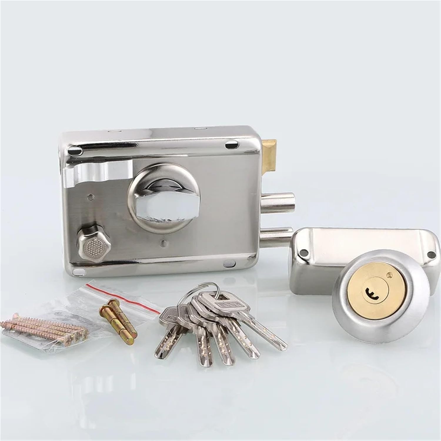 Door Lock Security Wood Gate for Furniture Hardware 1Pcs(Right Open Belt Edge)