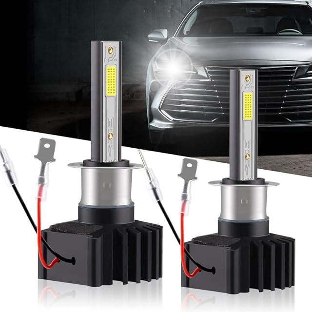 Chemini H1 LED Headlight Bulb 60W 12000LM Replace for Car Headlight Conversion Kit of Halogen Bulb or Xenon Bulb High/Low Beam 6500K White(pack of 2)