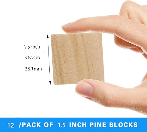 Miniatura 2 de Bloques de madera sin terminar de 1 pulgada, 30 cubos de madera para manualidades de madera, cubos de madera natural en blanco, bloques cuadrados de