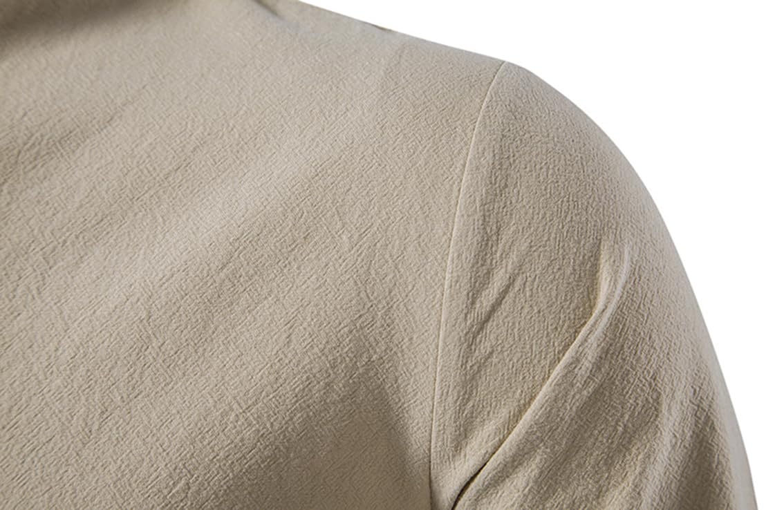PADOLA Camisa Medieval de Lino para Hombre Camisa Retro con Cordón Henley Camisas Estilo Hippie Traje de Pirata
