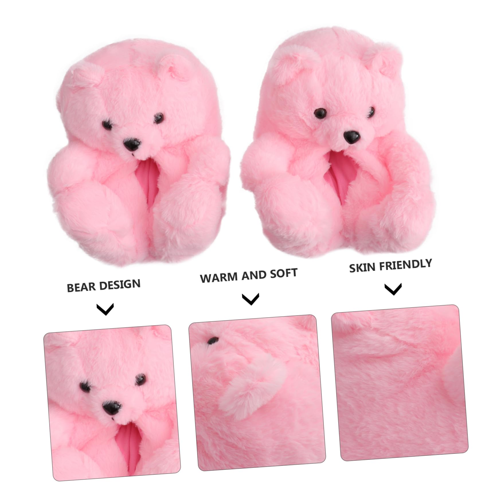 Holibanna Pantofole a Forma Di Orsacchiotto Calda Pantofola Da Morbide Pantofole Adorabili Da Donna Femminili Invernali Pelose Brown Peluche