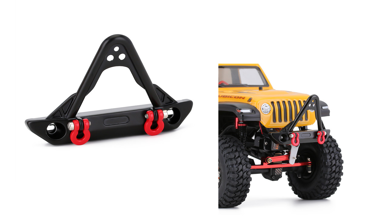 MORLORDY RC Front Bumper With LED Lights For Axial SCX10 III JLU - 1/10 Scale Crawler Upgrade