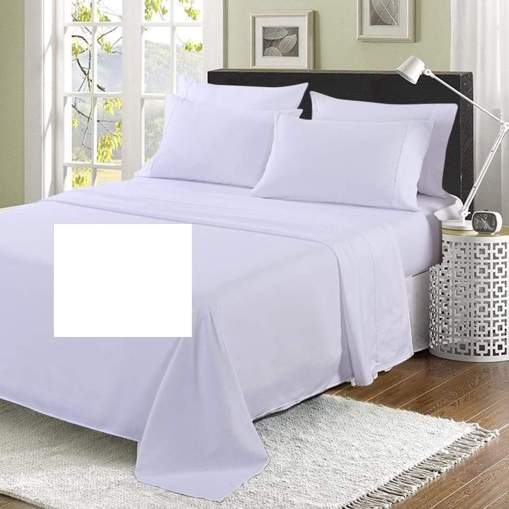 Bedtime Comforts Ltd White Emperor Flat Sheet (120" X 112") Over 20 Colours 300 Thread Count (White)