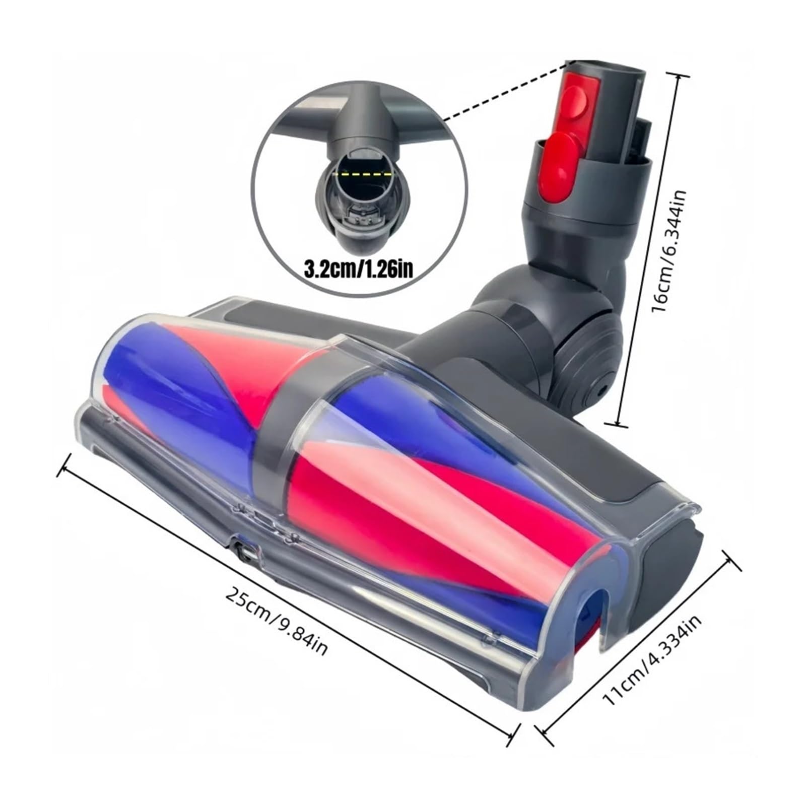 Compatible Con Aspiradora Dyson V15 V11 V10 G5 V8 V7, Boquilla De Suelo Con Rodillo Suave, Cepillo De Suelo De Terciopelo Suave De Doble Cono Con Luces(V7 SV11 V8 SV25)