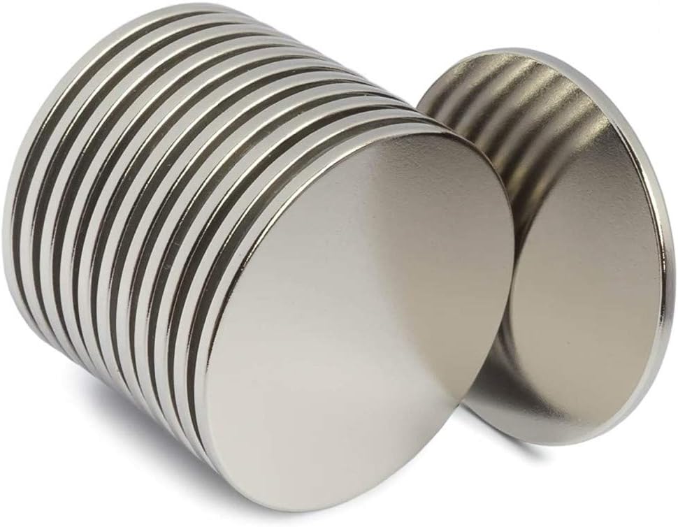 Neodymium Disc Magnets N52, 32mm x 1.5mm, Extremely Strong Rare Earth Magnet, 8 pack, with BONUS MAGNETIC IRON OXIDE