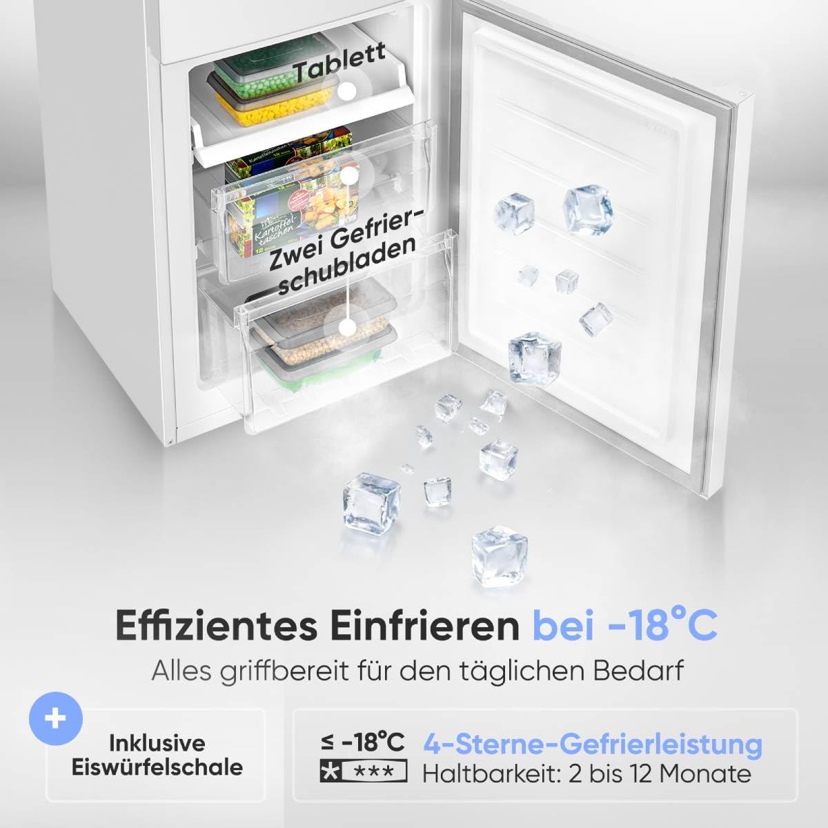Bomann KG 7369 Kühlschrank mit Gefrierfach Energieklasse C 176cm LowFrost weiß