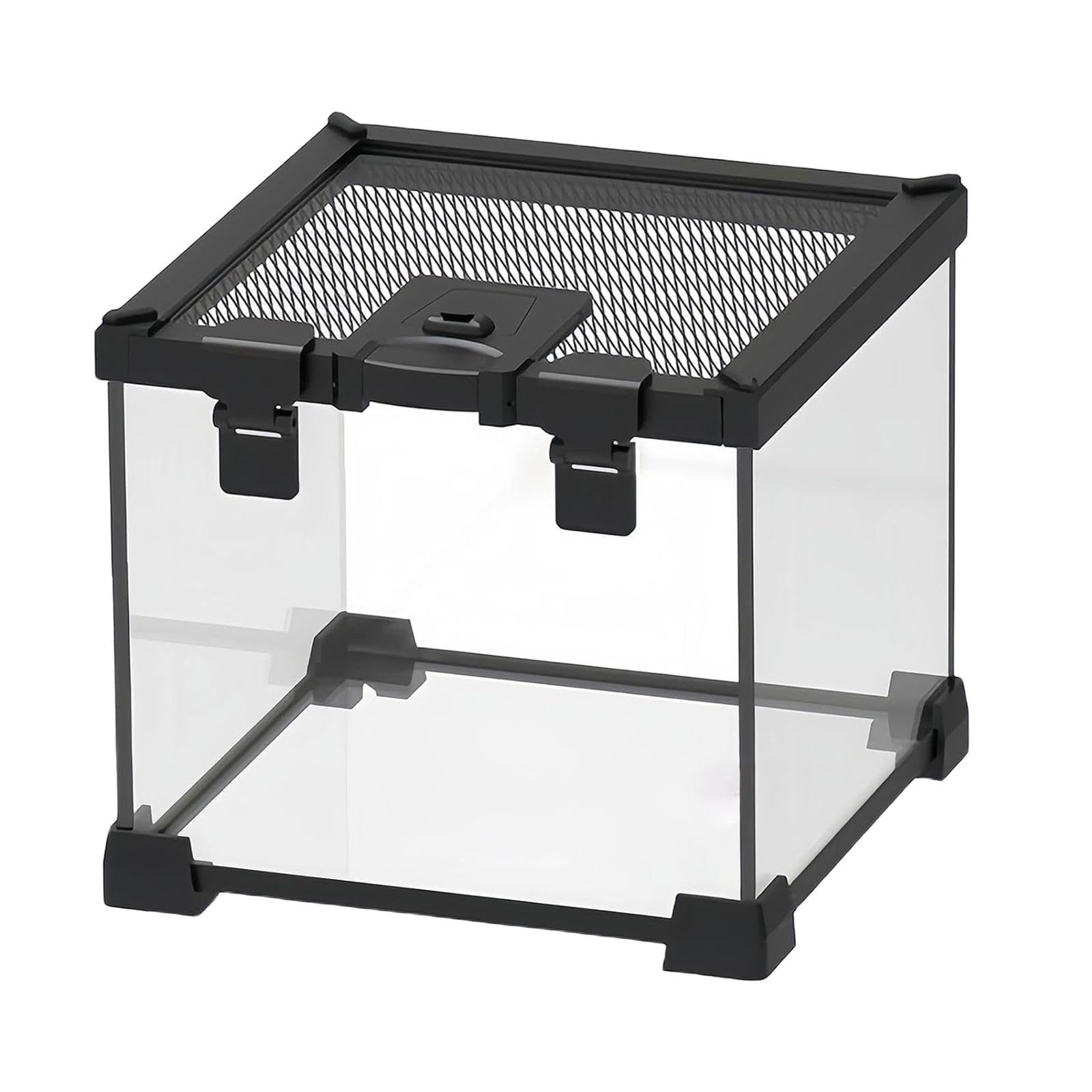 Generic Mini Terrario de Cristal para Reptiles, Terrario para Mascotas Trepadoras, Caja de Alimentación, Terrario de Cría para Serpientes, Geckos Y Arañas.