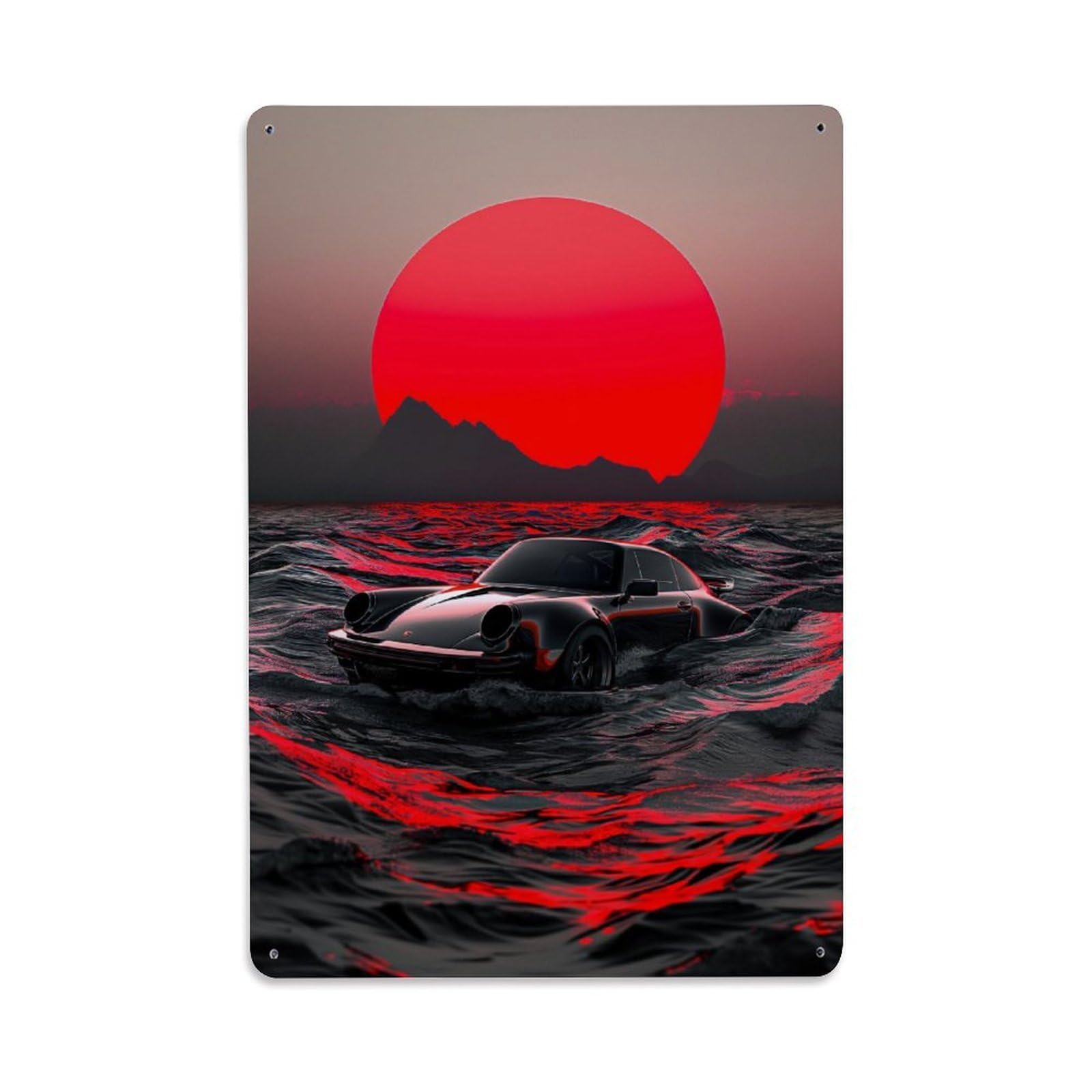 Sports Car for 930 911 Turbo Super Car Hyper Car Metal Tin Sign Plaque Wall Decor for Cafe, Club, Garden Metal Poster 8x12Inch