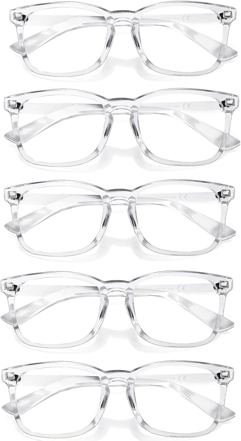 AIMISUV 5 Pack Reading Glasses for Women Men, Blue Light Blocking Computer Glasses UV Glare