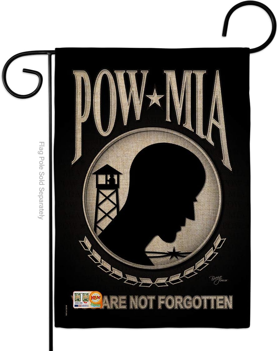 Service POW/MIA Burlap Garden Flag Armed Forces All Branches Support Honor United State American Military Veteran Official Small Decorative Gift Yard House Banner Double-Sided Made In USA 13 X 18.5