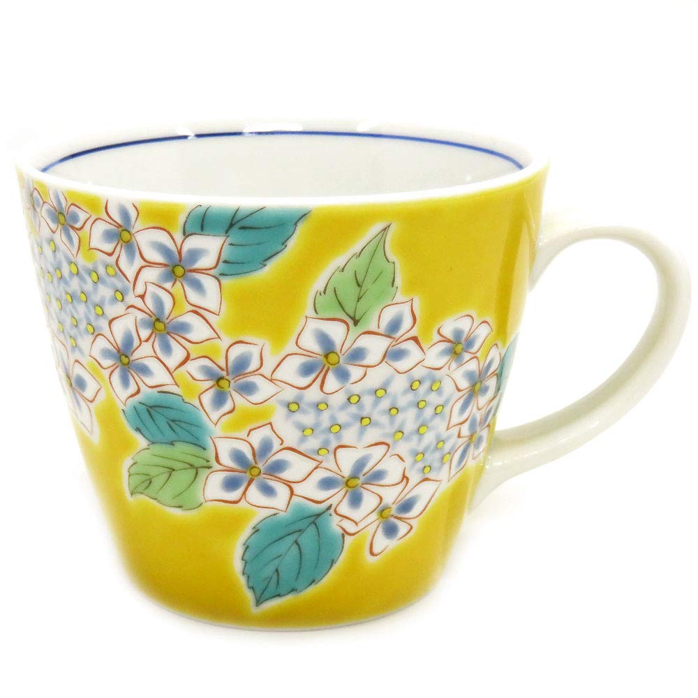 Kutani pottery mug Hydrangea (japan import)