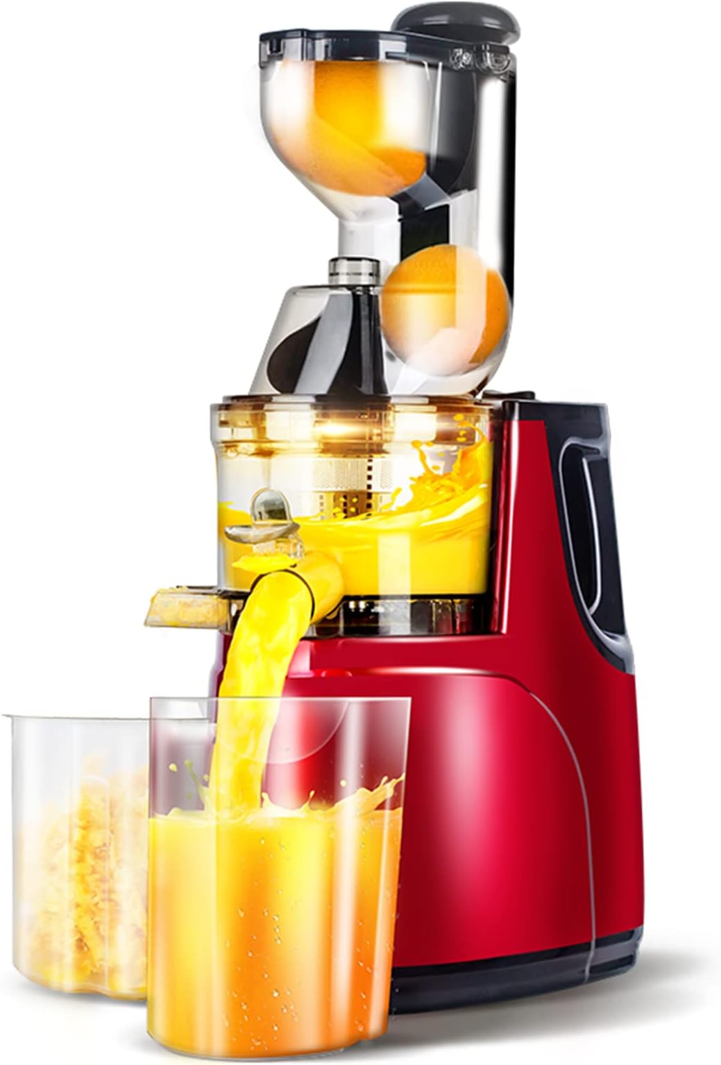 OverTwice Slow Masticating Juicer Cold Press Juice Extractor Apple Orange Citrus Juicer Machine with Wide Chute Quiet Motor for Fruit Vegetables