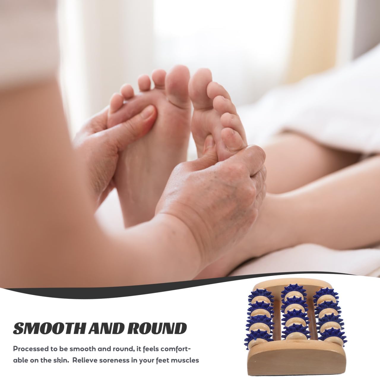 NOLITOY Wooden Foot Roller Massager 2-Pack Portable Manual Acupoint Massage Tool for Feet and Legs Soreness Relief Lightweight for Home and Travel