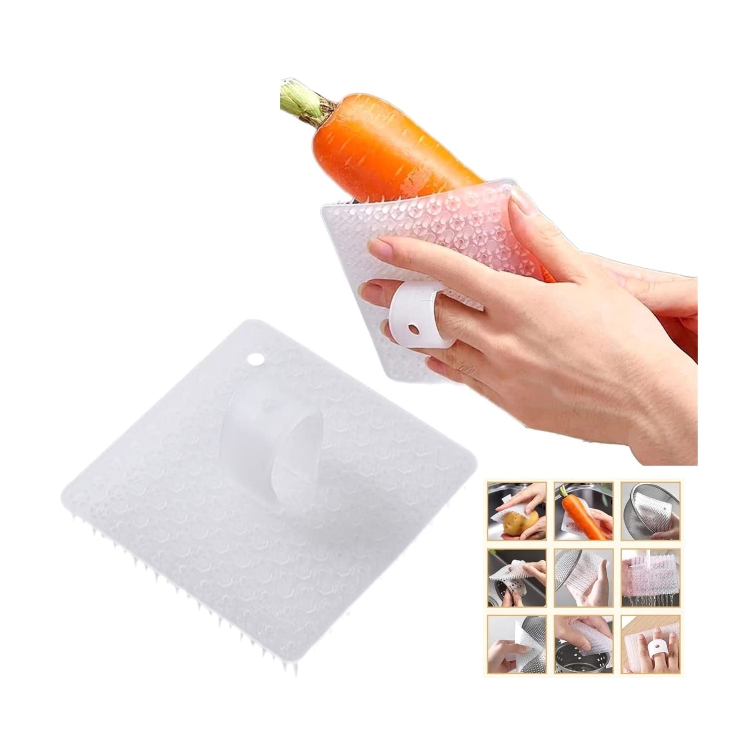 2023 New Multifunctional Fruit and Vegetable Brush, Silicone Dish Brush Potato Scrubber Brush Wash, Veggie Brush Scrubber for Food Flexible Bristles Kitchen Brush for Fruits Potatoes Carrots (1PCS)
