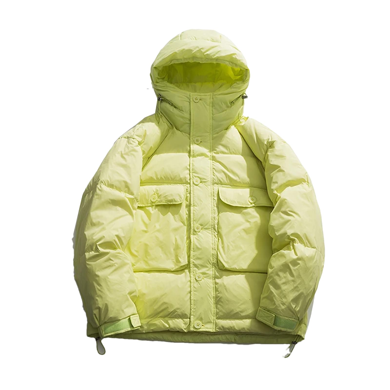 Dcvmvmn Mens Winter Casual Long Sleeve Hooded Down Jacket Lightweight Short Puffer Ski Bubble Coat