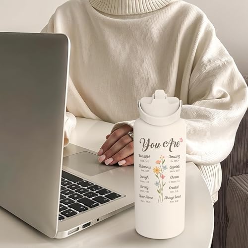Miniatura 6 de Regalos cristianos para mujeres, botella de agua inspiradora de acero inoxidable de 32 onzas con aislamiento con tapa, regalos religiosos para mamá,