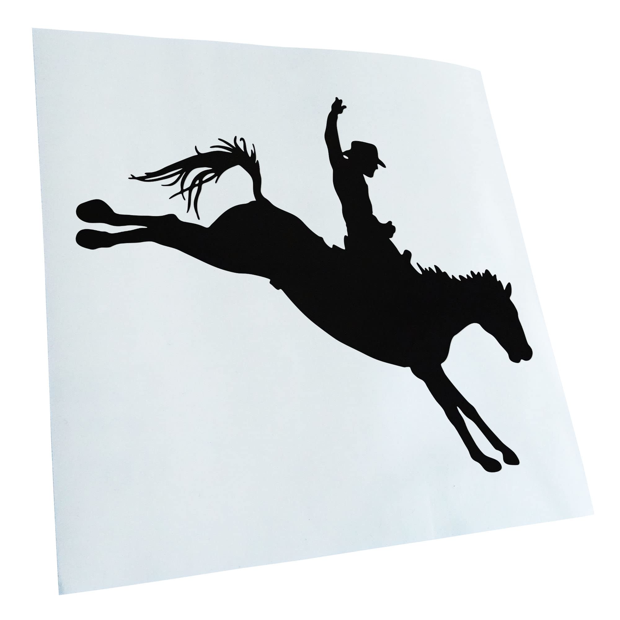 Kiwistar - Car Sticker - Black - 30 x 25 cm Cowboy with Horse Rodeo Sticker for Car, Laptop, Bicycle, Truck, Motorcycle, Multicoloured JDM Decal Racing