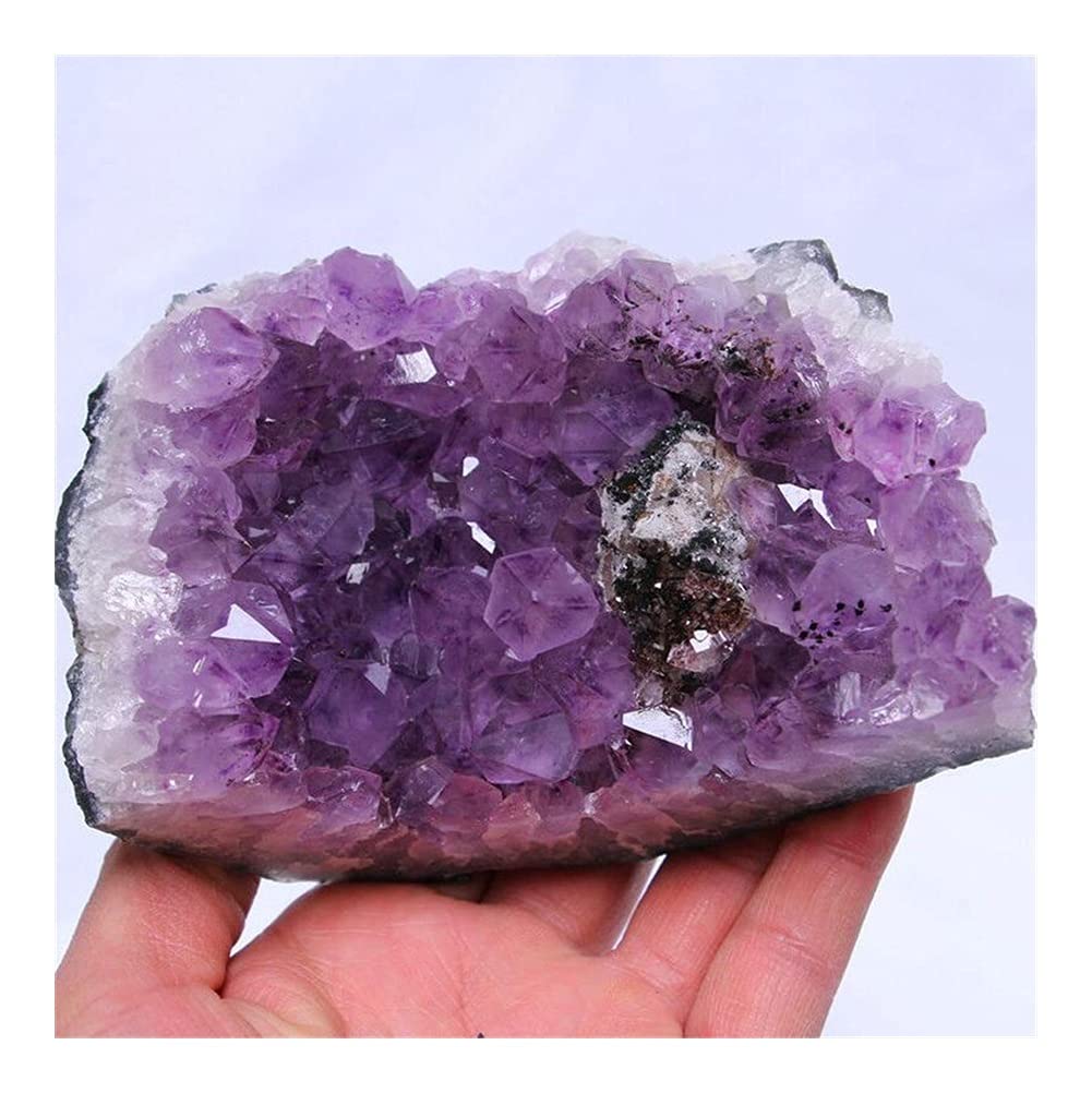 FUERLI Stone Crafts Natural Amatista Cuarzo Hermosa Geoda Púrpura Cristal Cluster Specr FZUGEDRLI