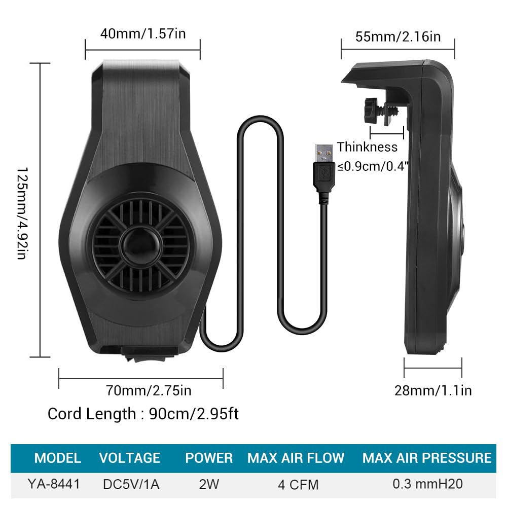 BDKMMS Aquarium Mini Chiller Fan, Quiet Aquarium Cooling Fan 2-Level Speed Chiller for Salt Fresh Water Fish Tank - Image 4