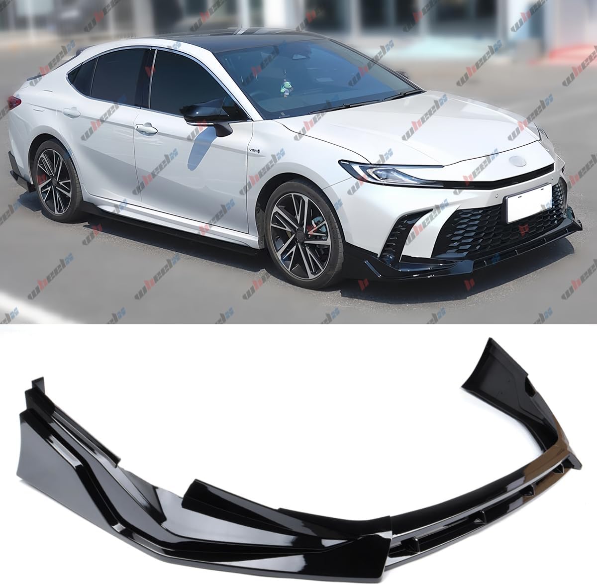Front Lip Compatible with 2025 Toyota Camry SE XSE, Air Dam Lower Chin Bumper Splitter Protection Body Kit (Glossy Black)