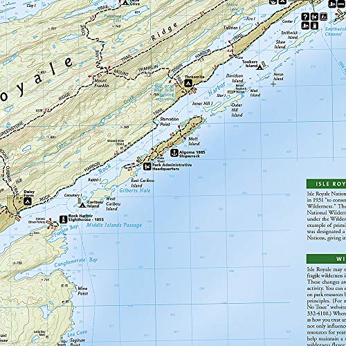 Isle Royale National Park Map (National Geographic Trails Illustrated Map, 240) - Image 3