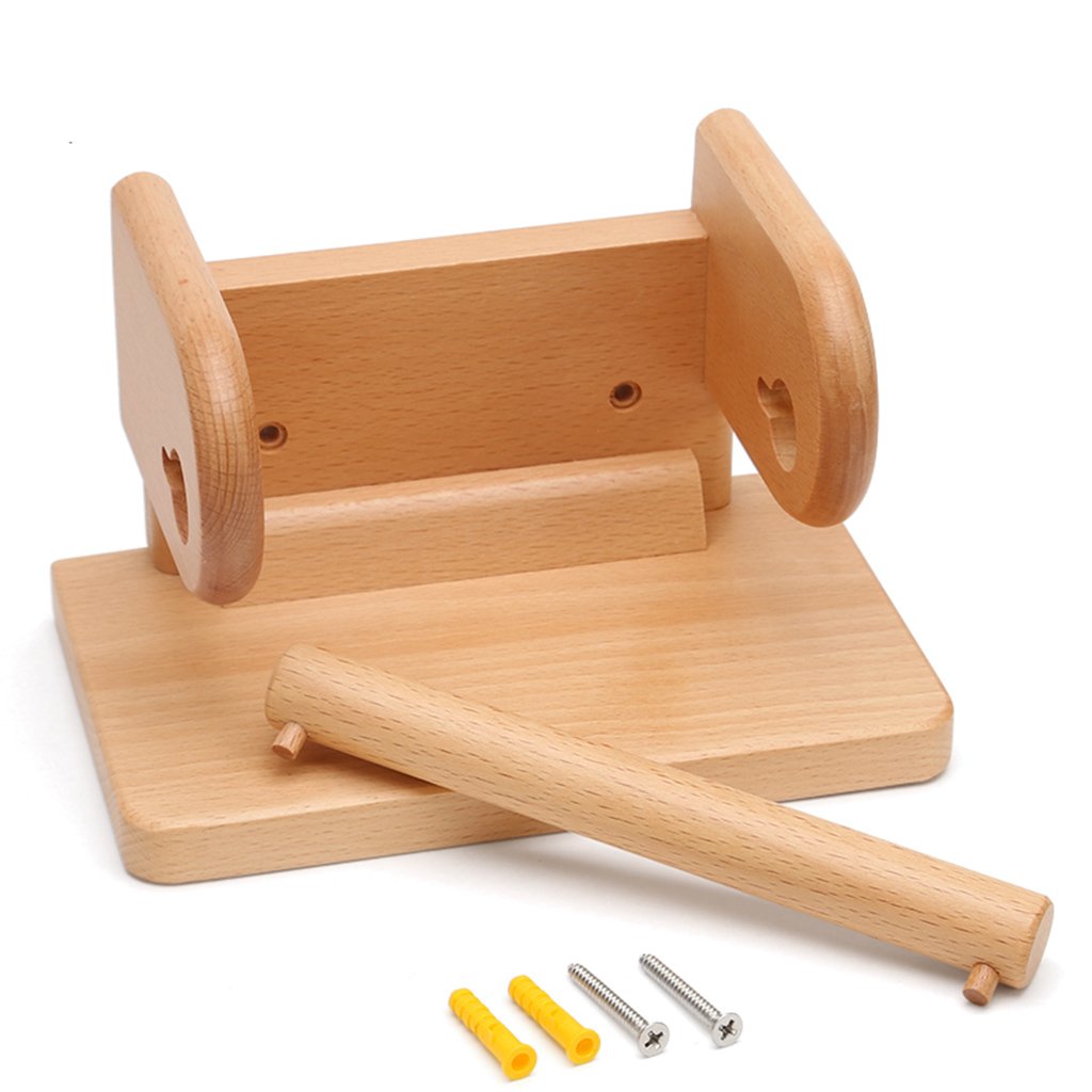Dispenser di Carta Igienica in Legno Massello Moderno E Innovativo, Porta Carta Igienica E Ripiano Portaoggetti