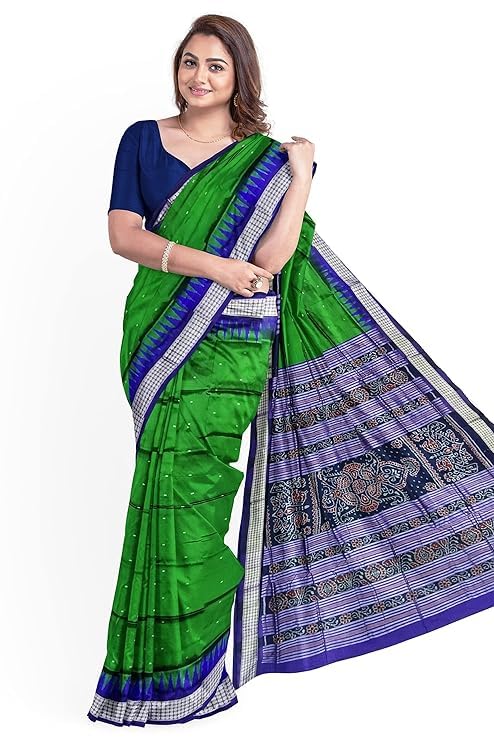 Image of Handmade Pure Bomkai Silk Saree Khandua Natural Silk Ikkat Saree For Women /Ethnic Wear /Traditonal Saree /Handloom Saree With Regular Fit Blouse Piece
