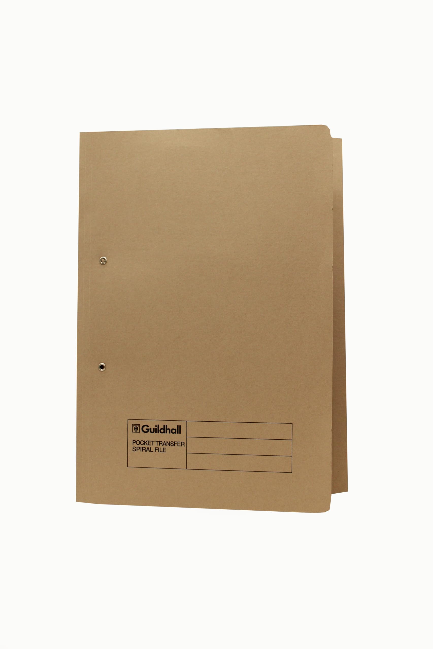 Exacompta Guildhall RHand Transfer Spiral Pocket File 315gsm Foolscap