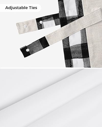 Miniatura 7 de Cenefas de amarre de árbol de Navidad para ventanas, árbol de Navidad, búfalo, a cuadros, leopardo, estrella, bolsillo para barra, cortinas cortas