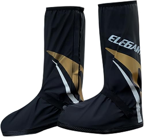 RINJOY Waterproof Rain Boots Shoe Covers for Men Women Non-Slip with Zipper Port