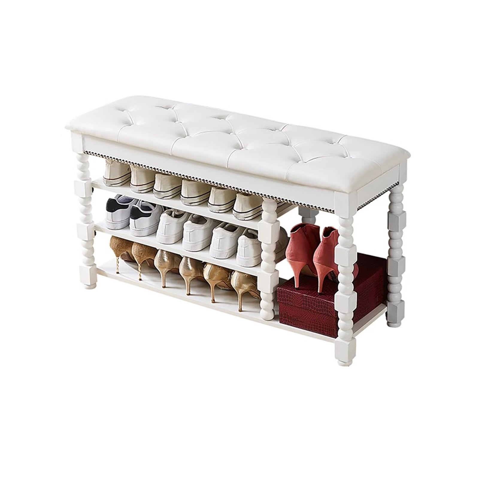 Banc à chaussures rembourré pour entrée accueillante et moderne