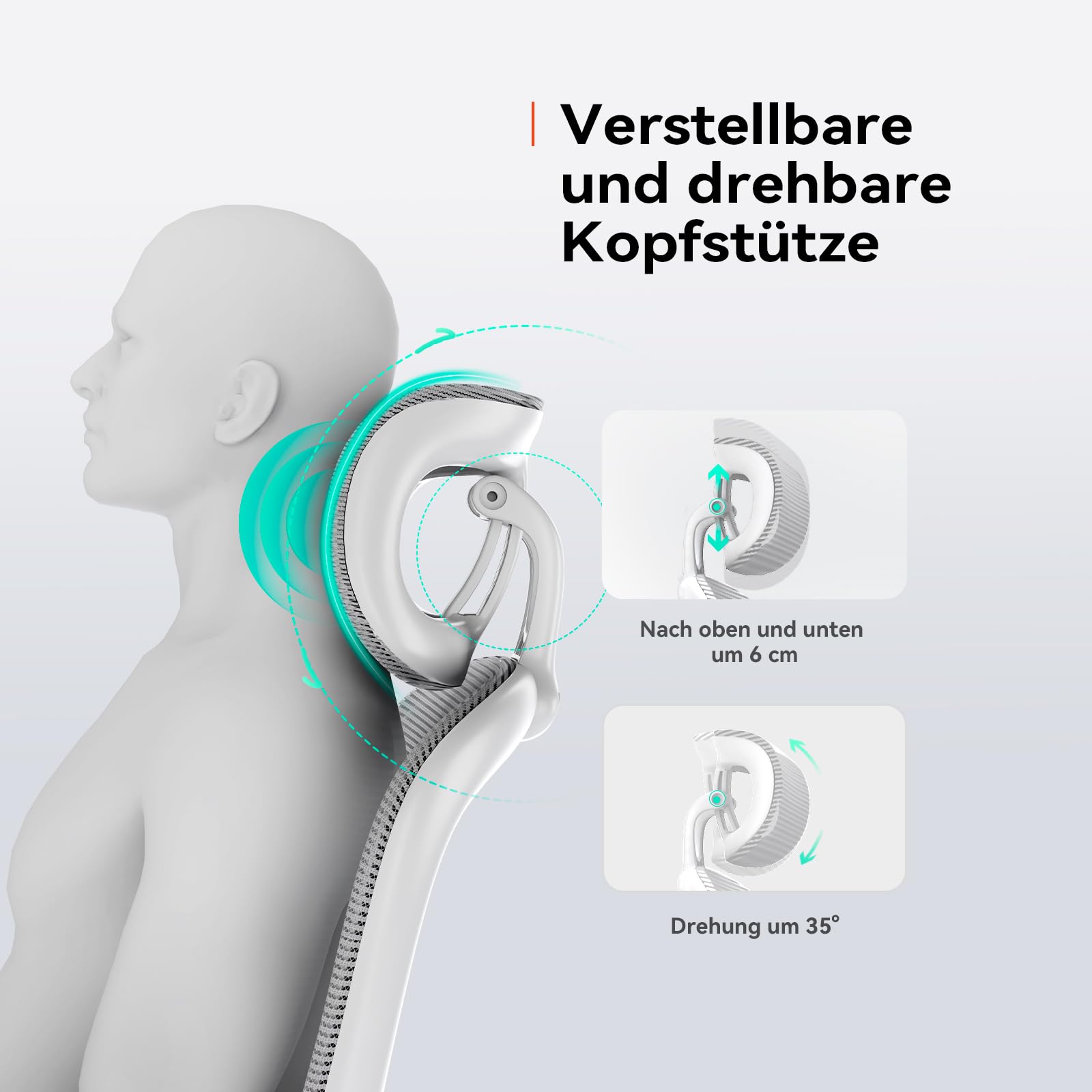 SIHOO M102C ergonomischer Bürostuhl mit Netzrücken, Verstellbarer Lendenwirbelstütze, Kopfstütze, Schreibtischstuhl mit Drehfunktion für Büro und Zuhause (Weiß)