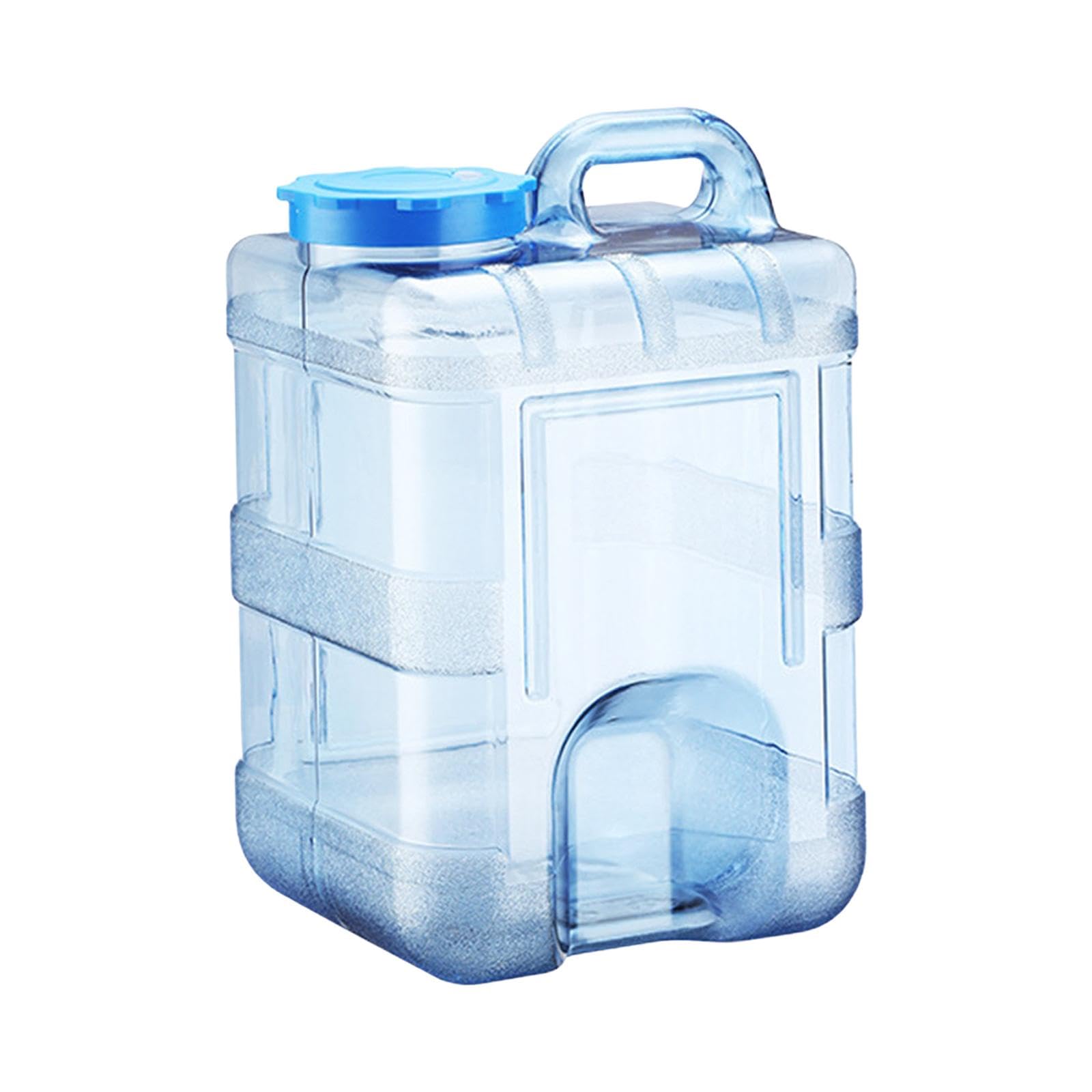 Botella Portátil para Agua Envase Contenedor Balde con Tapa PC Alimentario Fácil de Limpiar Manija Robusta Adecuado para Camping Excursiones Hogar