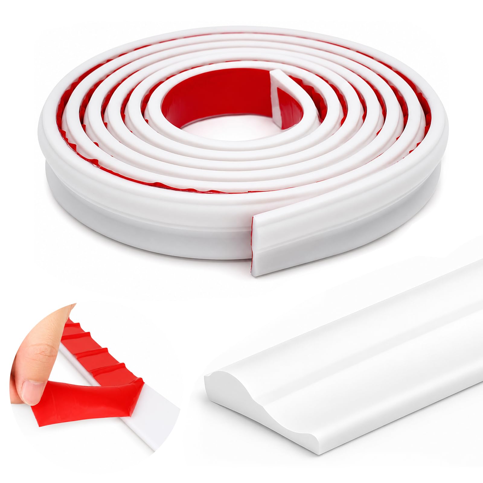 7m x 40mm Peel and Stick Wall Moulding Panels, Self-Adhesive Dado Rail