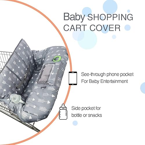 Miniatura 8 de Funda para carrito de compras para bebé, 2 en 1 funda para silla alta, roll in and go, ajuste universal