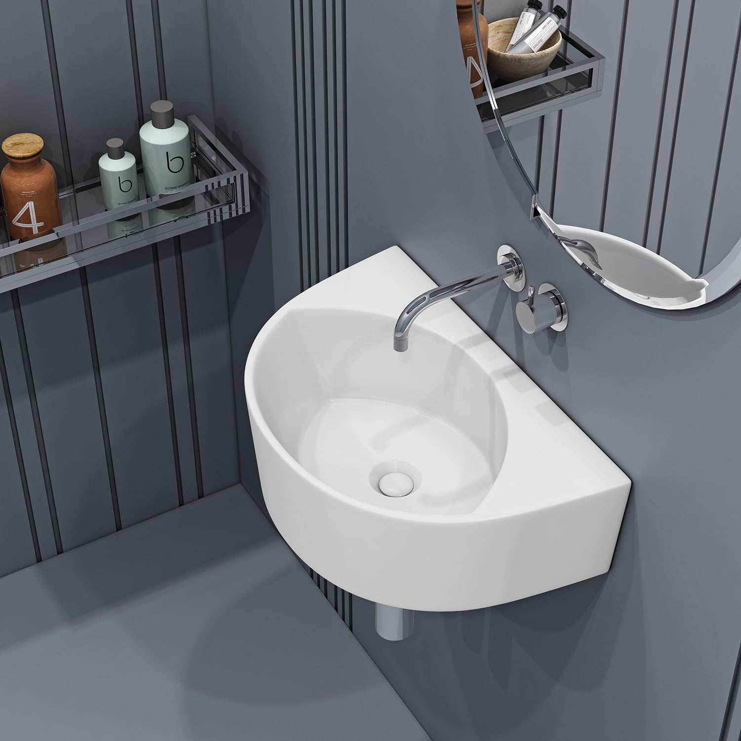 Syon NIKO Premium Ceramic Table Top & Wall Mount Wash Basin (17 inch X 11 inch) (B0D8ZVYRDF) Amazon Price History, Amazon Price Tracker