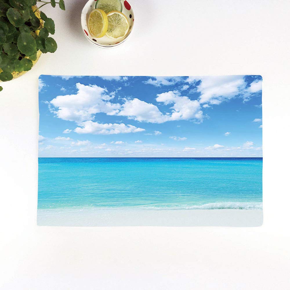 Table Mats,Ocean,Surreal Tropical Seascape with Dreamy Sea and Sky Paradise Coast Hawaiian Art,Mauve Roya,Set of 4 Placemats,Heat Resistant Heat Insulation Non-slip Washable Dinner Mats slip Placemats