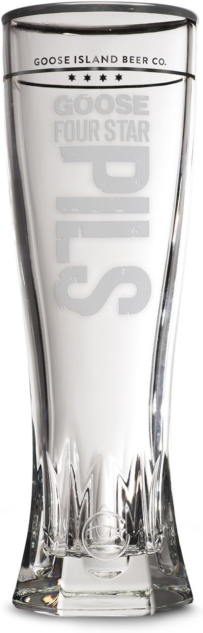 Goose Island Signature Four Star Pilsner Glass, 2-Pack