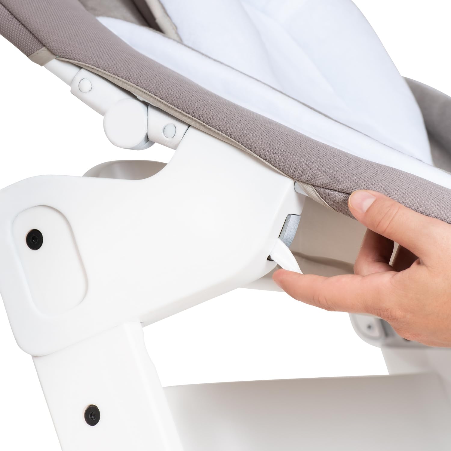 hauck Alpha Bouncer Deluxe, Beige - Sdraietta Neonato con Arco Giochi, Schienale Regolabile e Base Dondolo per Seggioloni Alpha+ e Beta+ - con Cintura a 3 Punti e Riduttore di Seduta